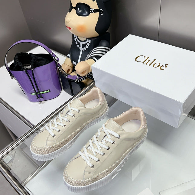 TELMA LACE-UP SNEAKER IN CREAM BEIGE LAMBSKIN AND RAFFIA