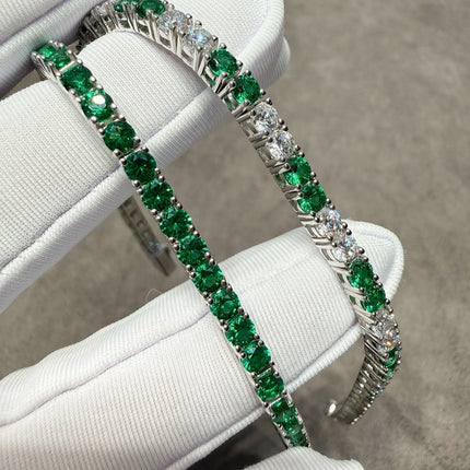 TENNIS CUBIC ZIRCONIA EMERALD BRACELET 6826