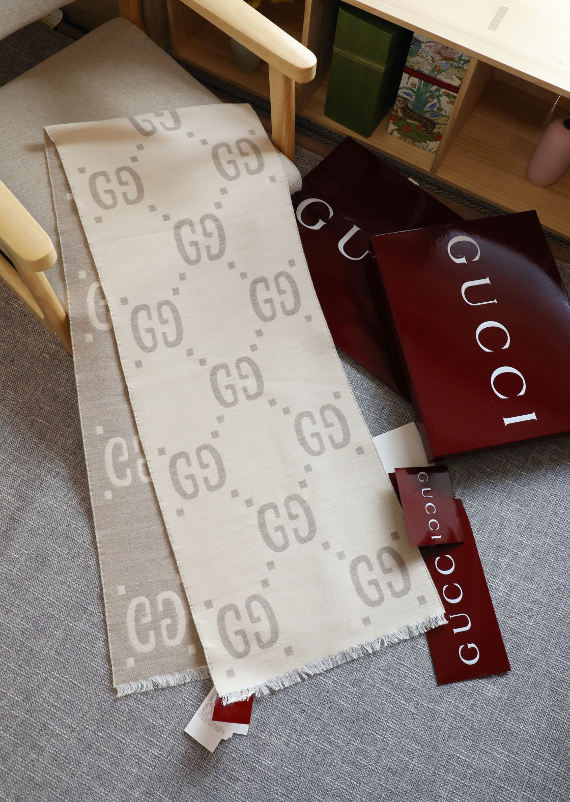 GUCCI 26S SCARF 190 IN WOOL 316616