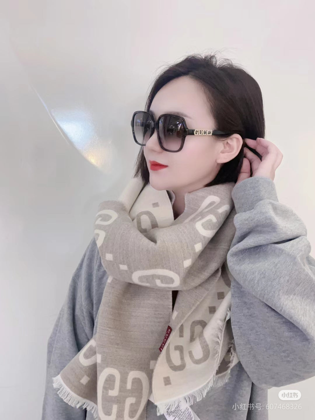 GUCCI 26S SCARF 190 IN WOOL 316616