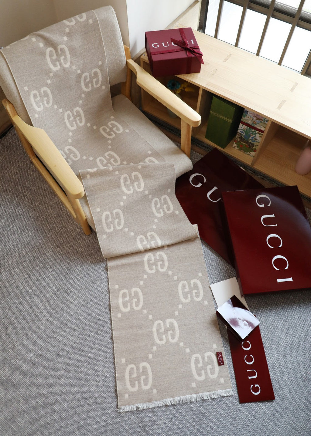 GUCCI 26S SCARF 190 IN WOOL 316616