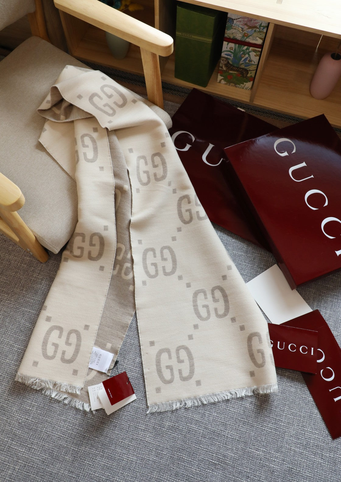GUCCI 26S SCARF 190 IN WOOL 316616