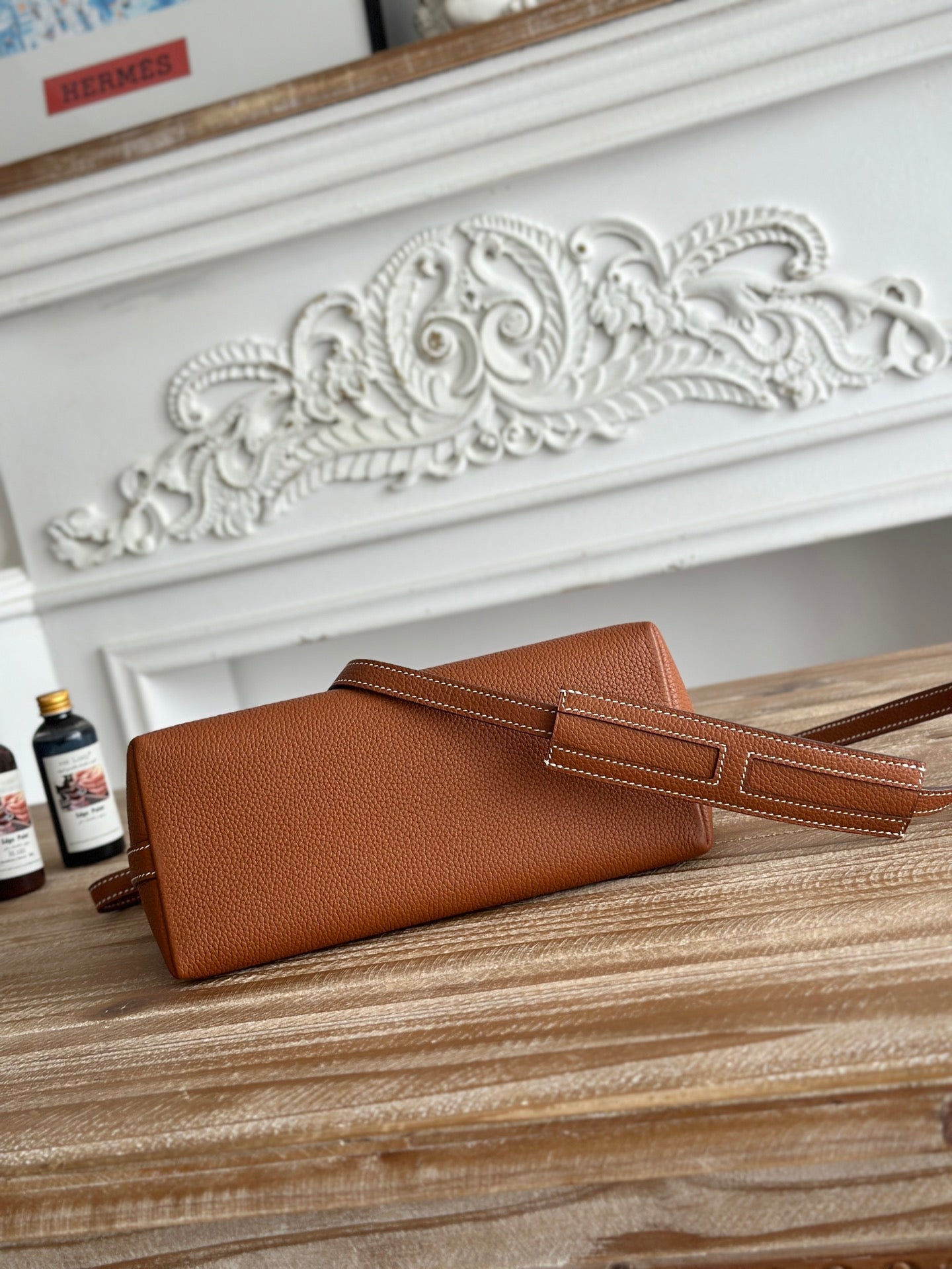 HM 25S BERLINGOT 24 CM IN BROWN LAMBSKIN