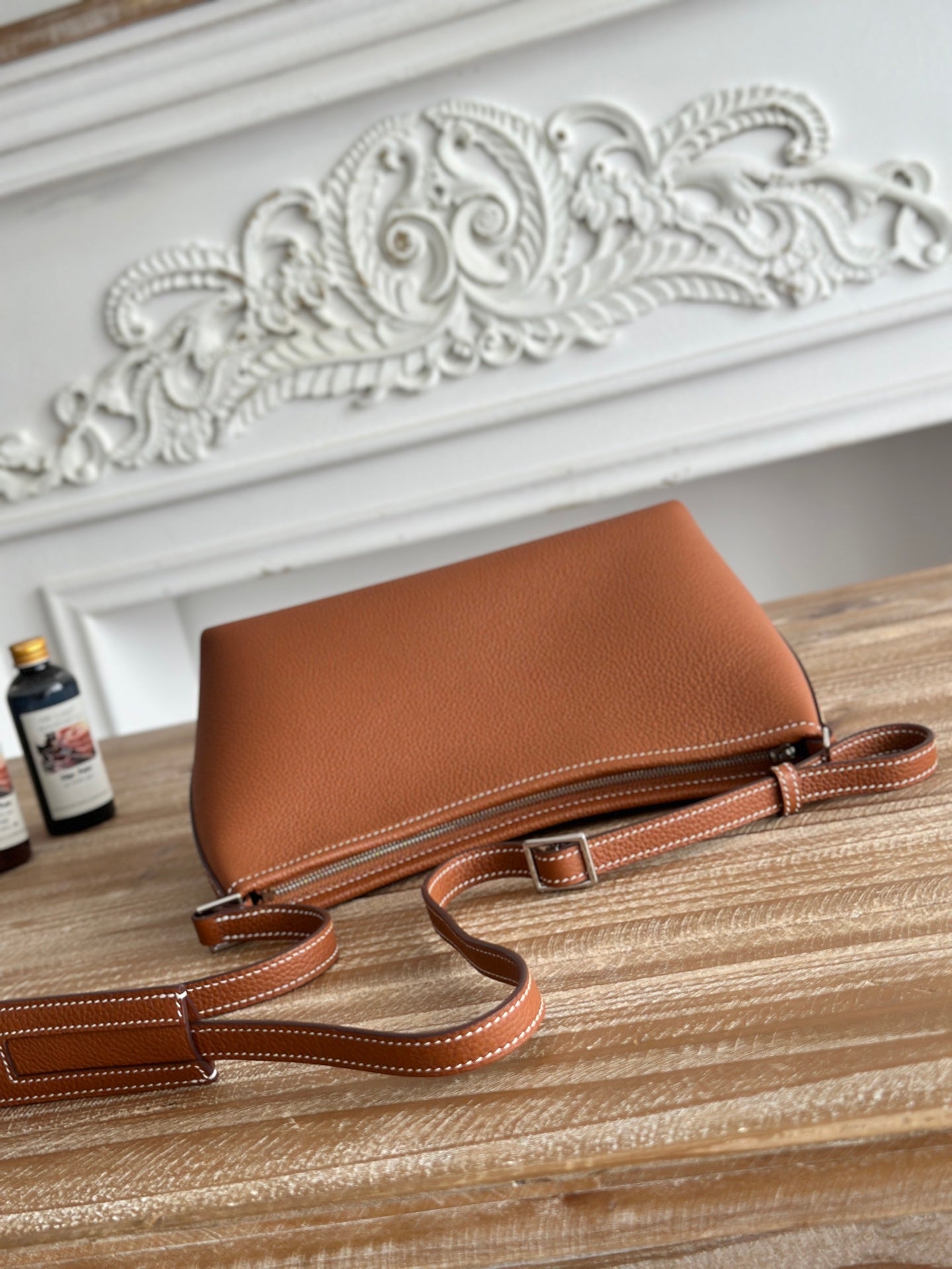 HM 25S BERLINGOT 24 CM IN BROWN LAMBSKIN