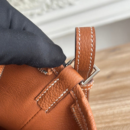 HM 25S BERLINGOT 24 CM IN BROWN LAMBSKIN