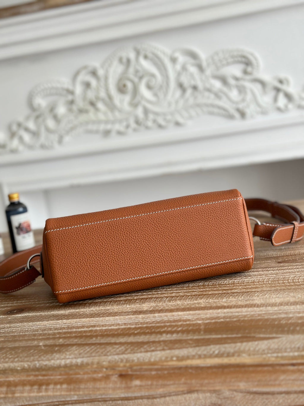 HM 25S KELLY MESSENGER 25 CM IN CARAMEL BROWN TOGO WITH SILVER HARDWARE
