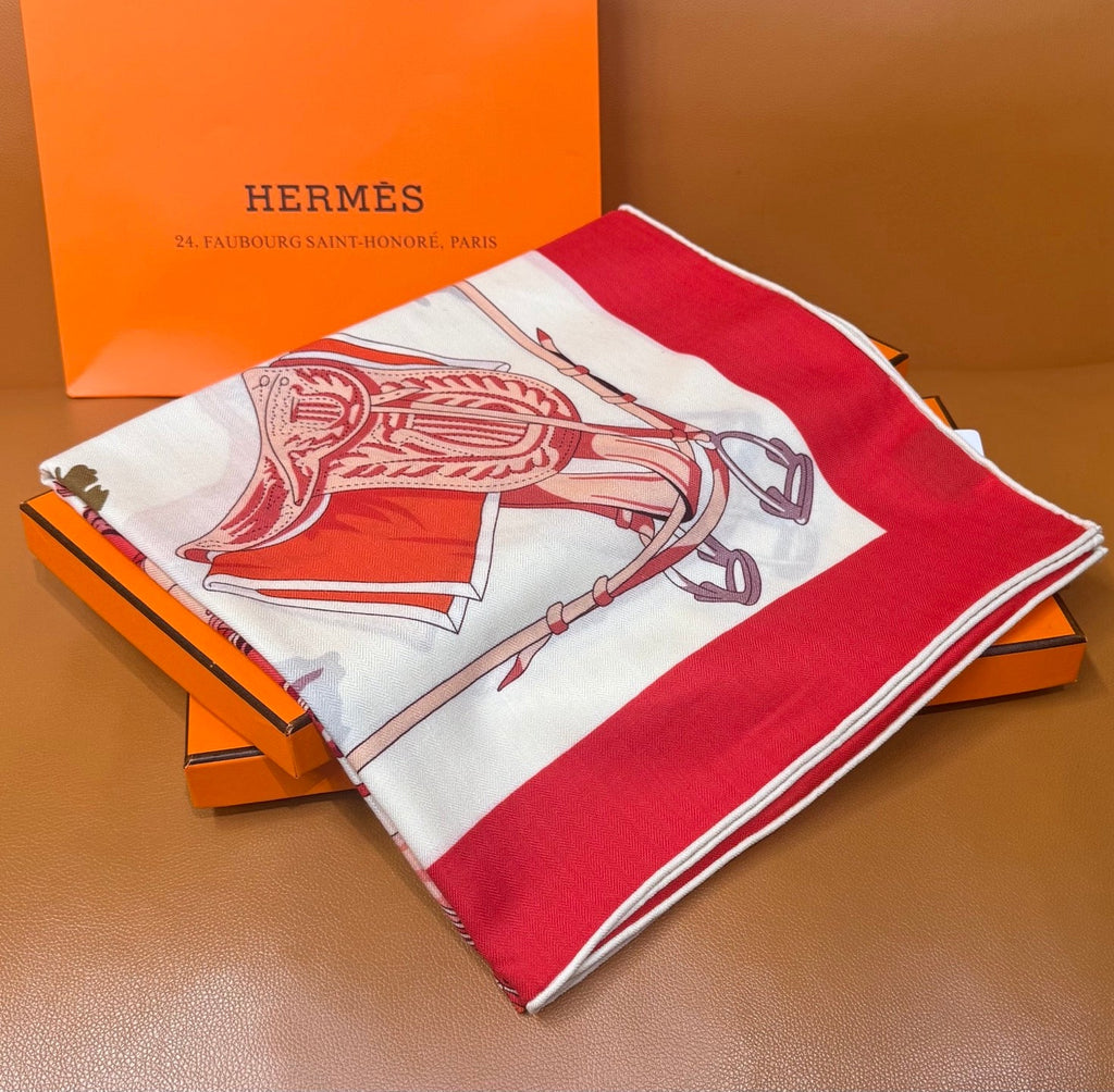 HERMES 26S SCARF 140 IN CASHMERE AND SILK 305962