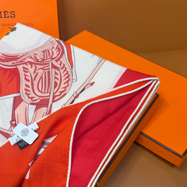 HERMES 26S SCARF 140 IN CASHMERE AND SILK 305962