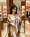 HERMES 26S SCARF 140 IN CASHMERE AND SILK 305963