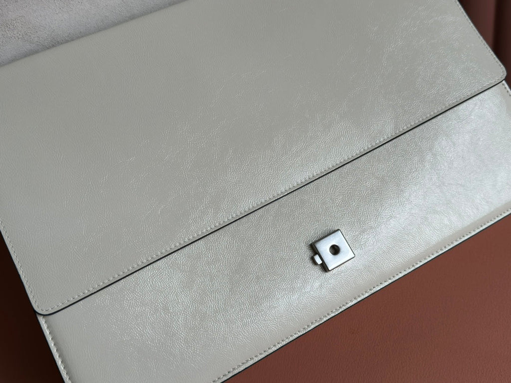 DIONYSUS LAGRE SHOULDER BAG 42 IN OFF WHITE GLOSSY LAMBSKIN