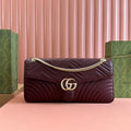 MARMONT SHOULDER BAG 40 IN WINE RED CALFSKIN GOLD CHAIN