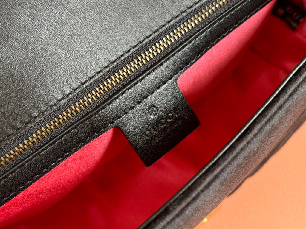 GUCCI 26S GG MARMONT MATELASSE 26 IN BLACK VELVET
