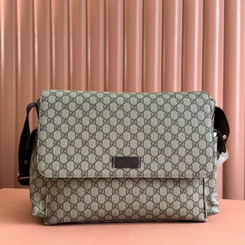 GUCCI SUPREME BAG 44 IN BROWN MONOGRAM CANVAS WITH LEATHER TRIM