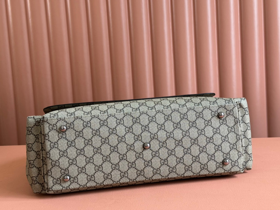GUCCI SUPREME BAG 44 IN BROWN MONOGRAM CANVAS WITH LEATHER TRIM