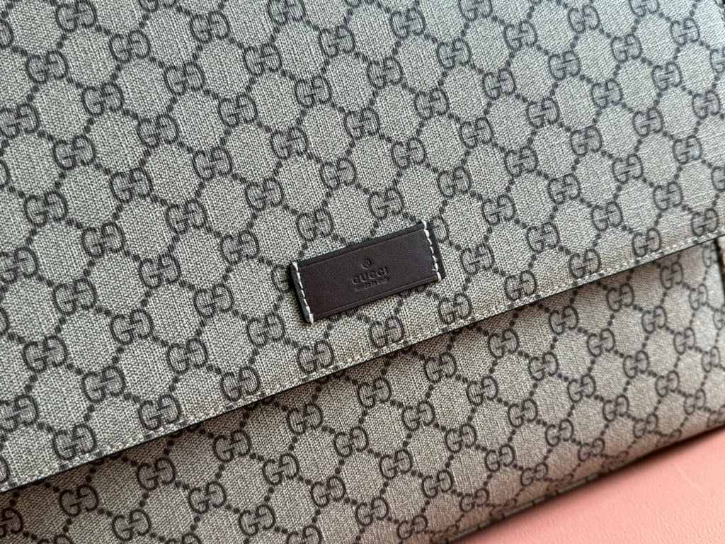 GUCCI SUPREME BAG 44 IN BROWN MONOGRAM CANVAS WITH LEATHER TRIM