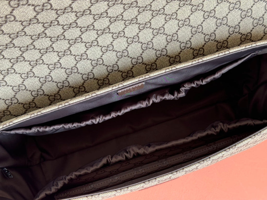 GUCCI SUPREME BAG 44 IN BROWN MONOGRAM CANVAS WITH LEATHER TRIM
