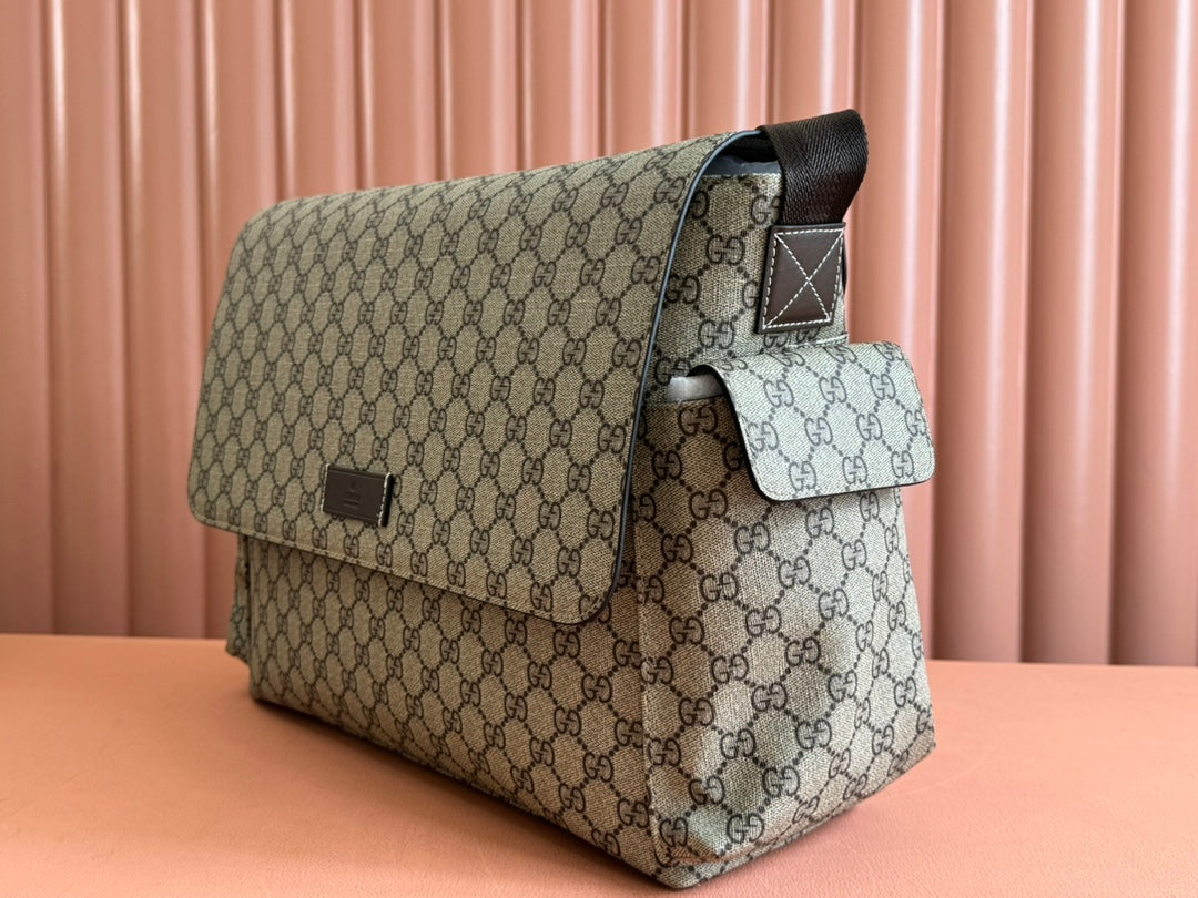 GUCCI SUPREME BAG 44 IN BROWN MONOGRAM CANVAS WITH LEATHER TRIM