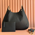 B LARGE SHOULDER BAG 49 IN BLACK SMOOTH LAMBSKIN