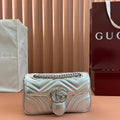 MARMONT MEDIUM SHOUDER BAG 23 IN SILVER PATENT CALFSKIN
