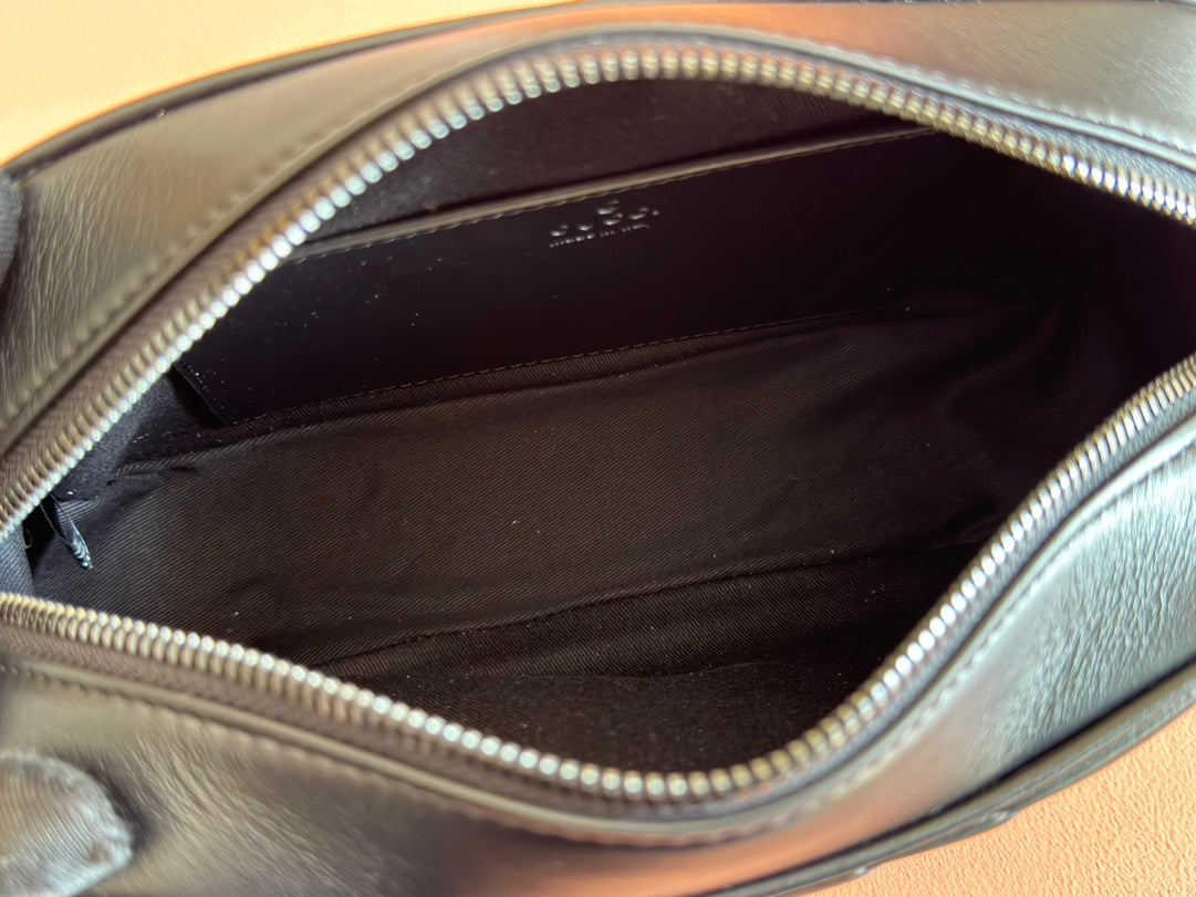 GG Marmont Small 24 in Black Calfskin and Hardware