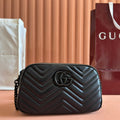 GG Marmont Small 24 in Black Calfskin and Hardware