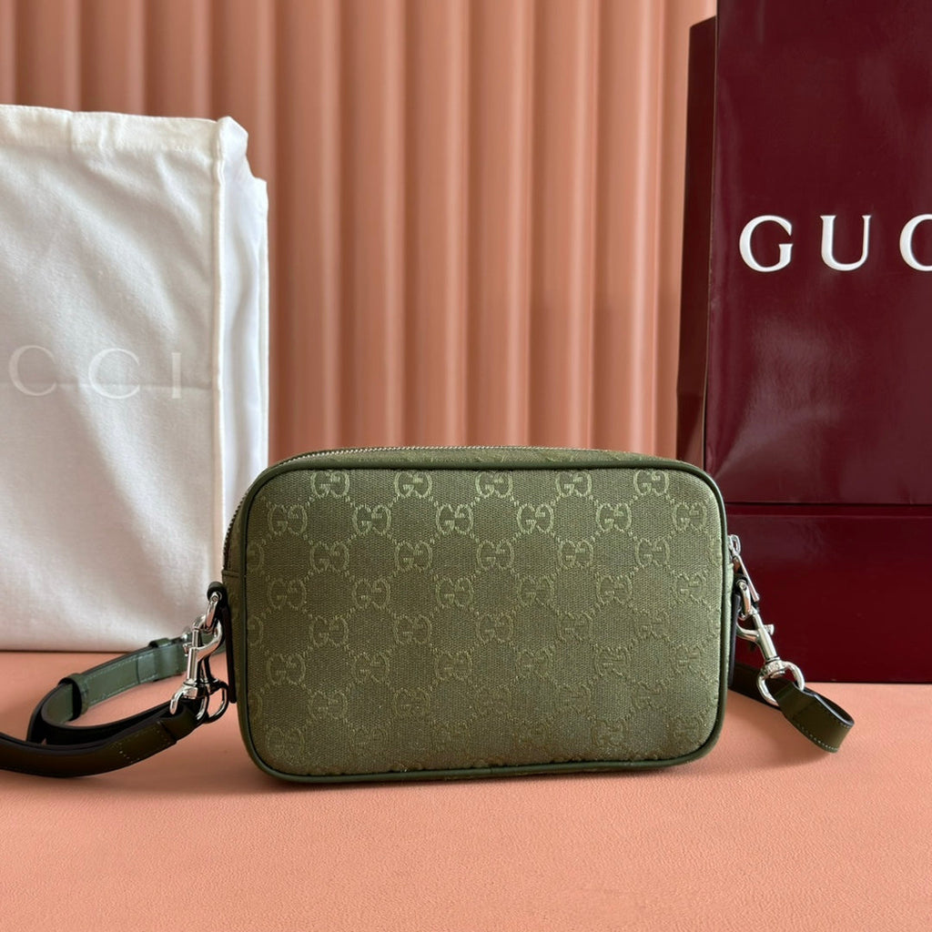 SMALL CROSSBODY BAG 23.5 IN FOREST GREEN GG CANVAS
