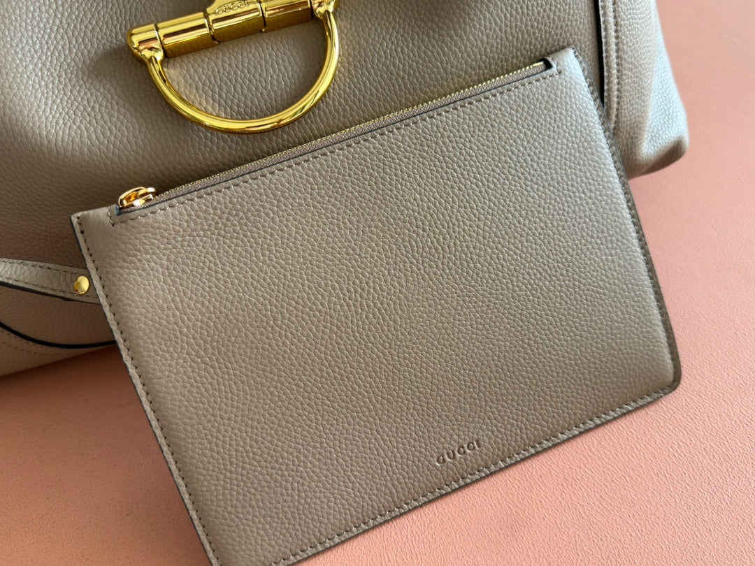 SOFTBIT MAXI SHOULDER BAG 46 IN TAUPE GRAINY LAMBSKIN