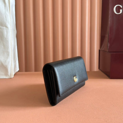 GG MARMONT CONTINENTAL WALLET 19 BLACK IN CALFSKIN