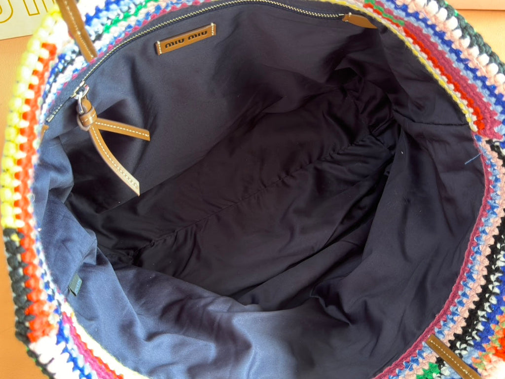 MIUMIU 26S TOTE BAG 40 IN MULTICOLOR WOOL