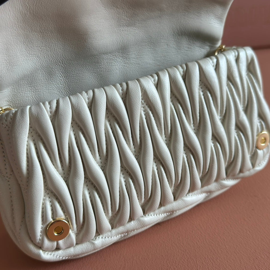 MATELASSÉ NAPPA LEATHER MINI BAG 18 WHITE