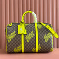 GUCCI CHROMA LARGE DUFFEL BAG 45 LIME GREEN IN GG MONOGRAM CANVAS