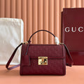 GUCCI 26S PADLOCK BAG 26 IN DARK RED EMBOSSED CALFSKIN