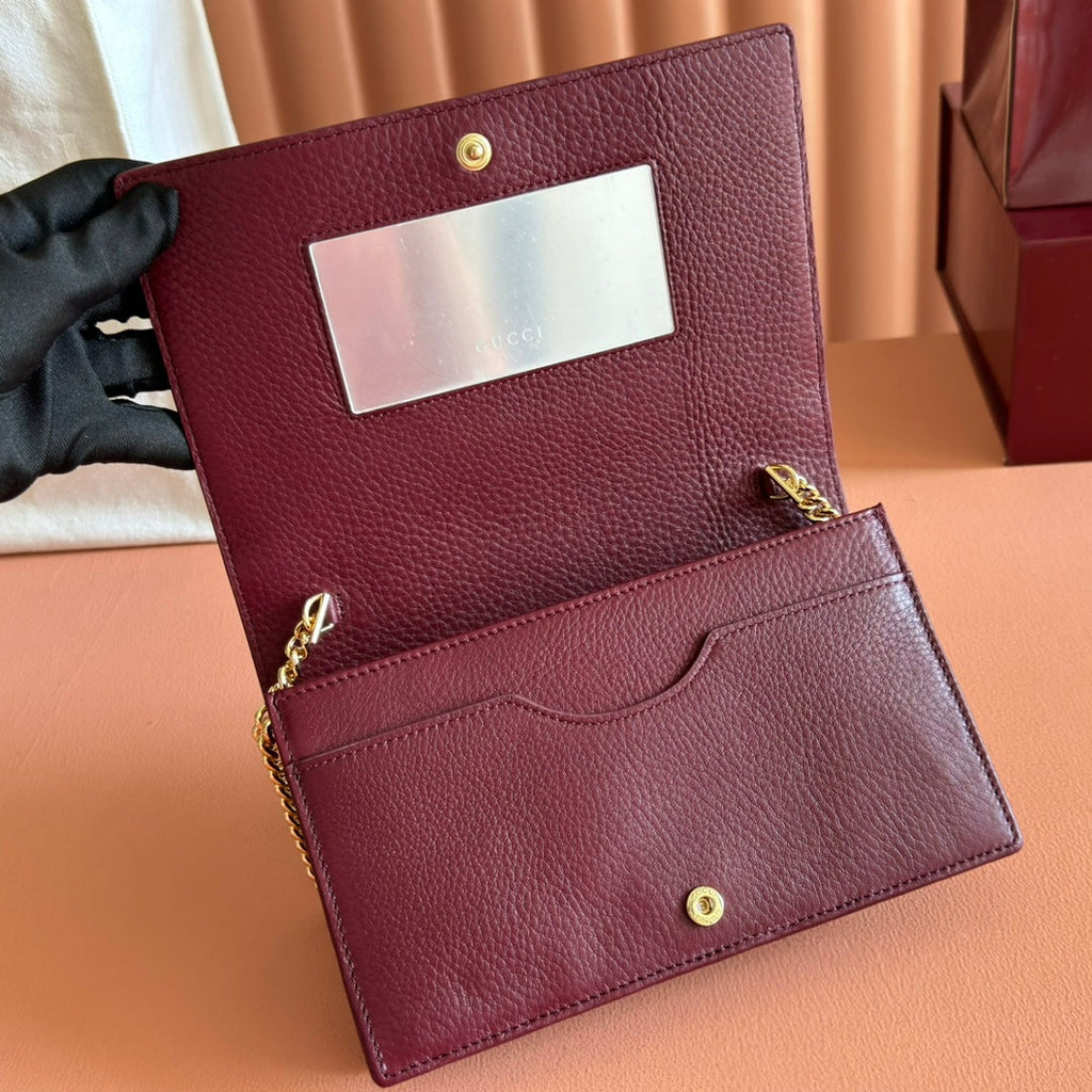 GUCCI 26S GG MARMONT BAG 20 IN BLACK CALFSKIN