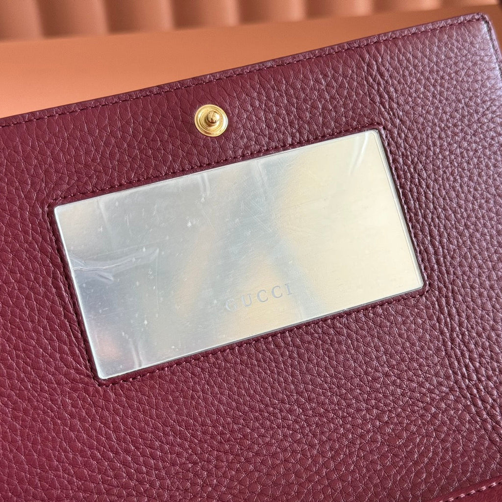 GUCCI 26S GG MARMONT BAG 20 IN BLACK CALFSKIN