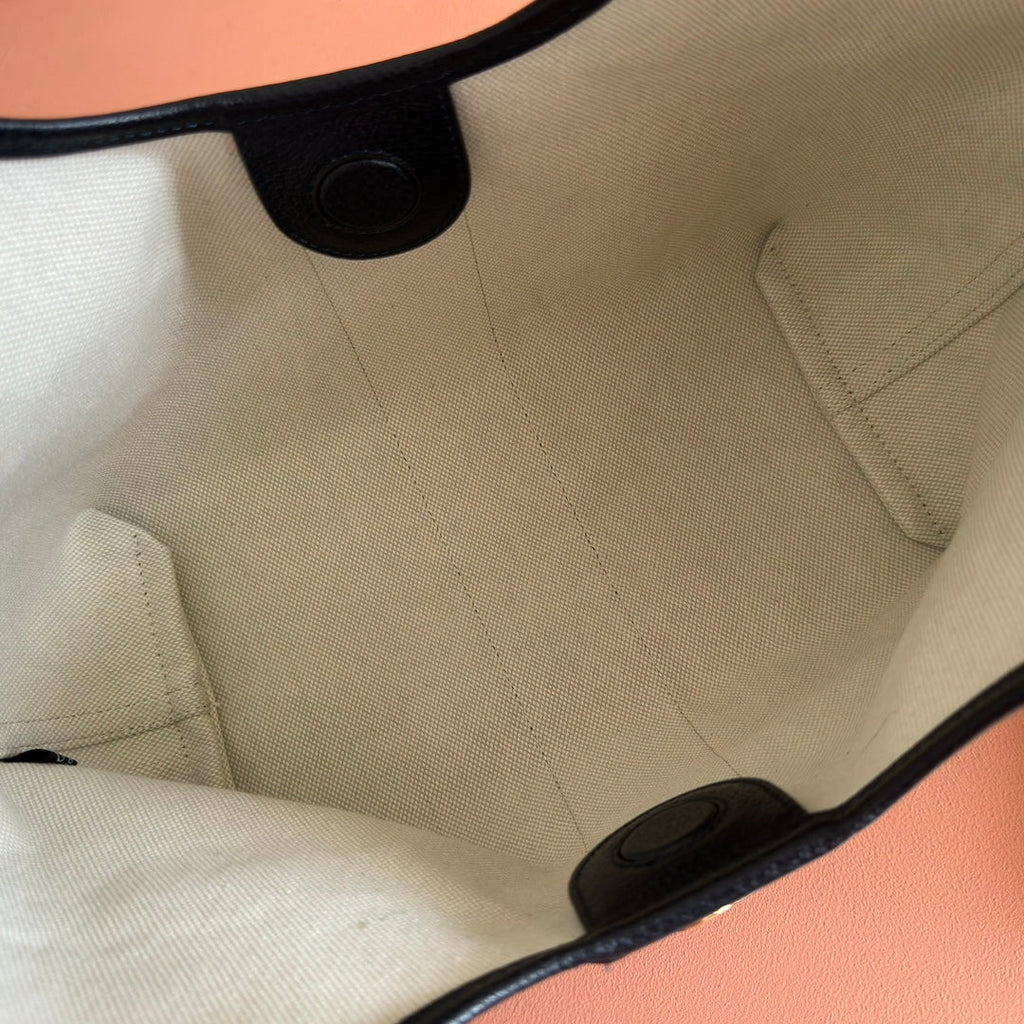 GUCCI GIGLIO TOTE BAG 25 CM IN NAVY BLUE MONOGRAM DENIM