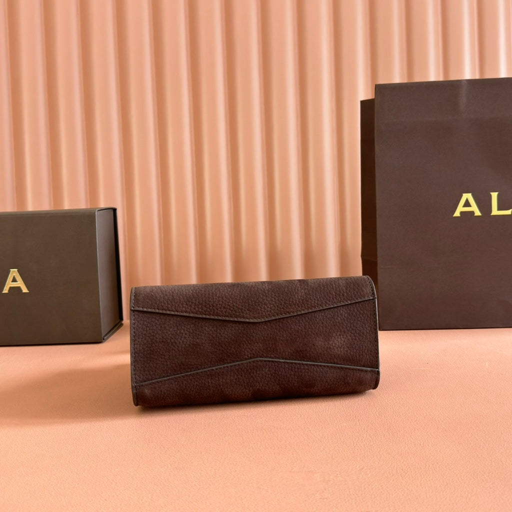 ALAIA 26S LE CLICK SHOULDER BAG 20 IN DARK BROWN GRAINED CALFSKIN