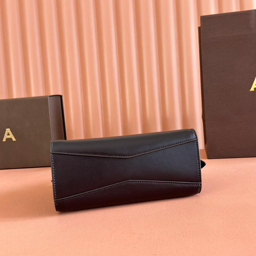 ALAIA 26S LE CLICK SHOULDER BAG 20 IN DARK BROWN CALFSKIN