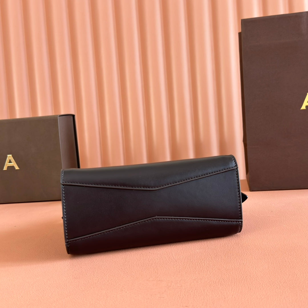 ALAIA 26S LE CLICK SHOULDER BAG 20 IN DARK BROWN CALFSKIN