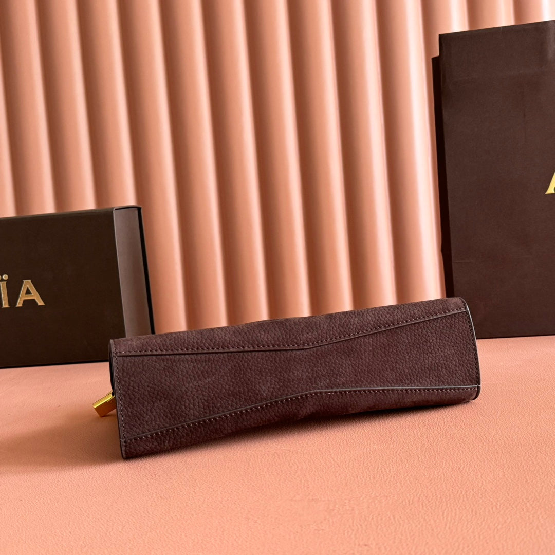 ALAIA 26S LE CLICK BAG 25 IN DARK BROWN GRAINED CALFSKIN
