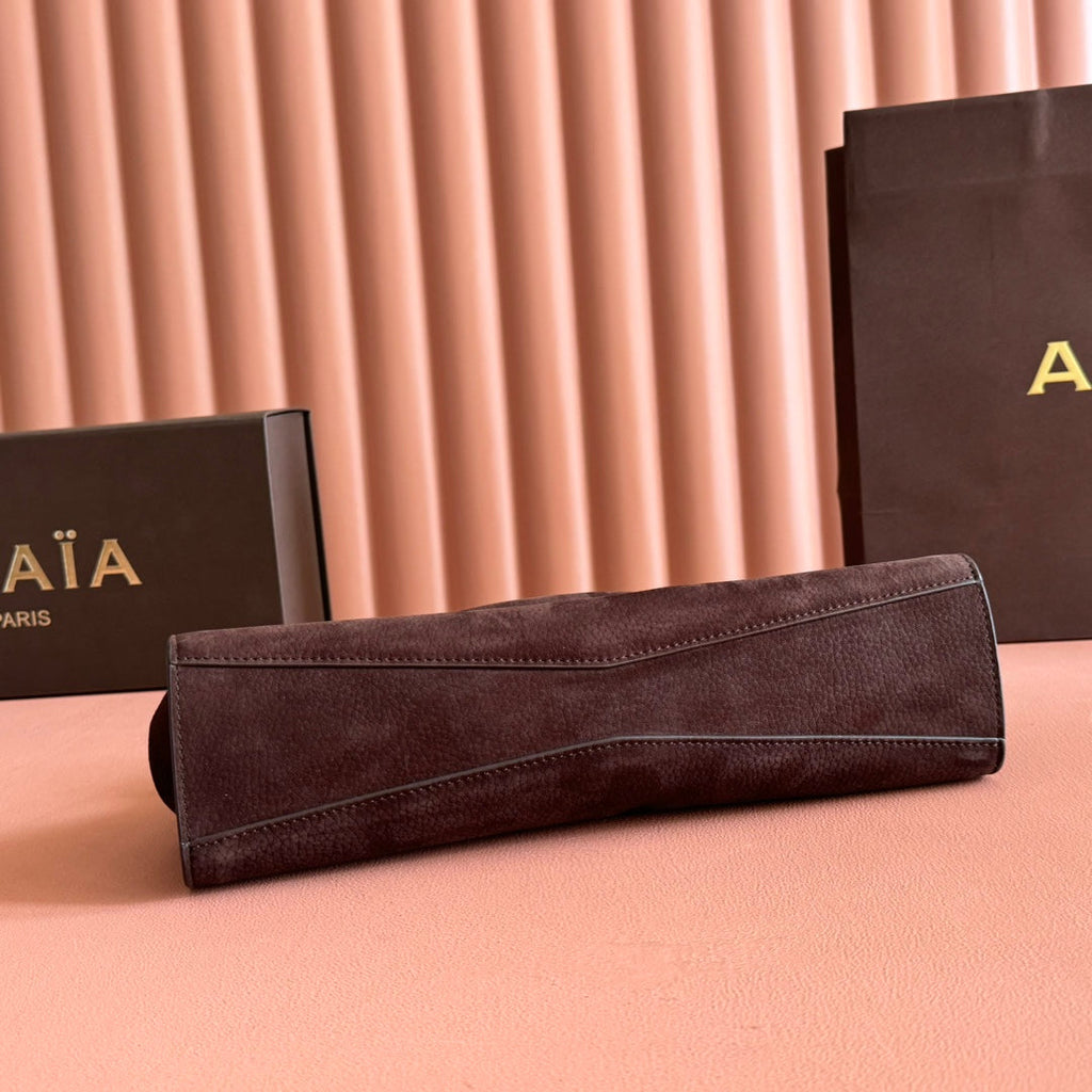ALAIA 26S LE CLICK BAG 30 IN DARK BROWN GRAINED CALFSKIN