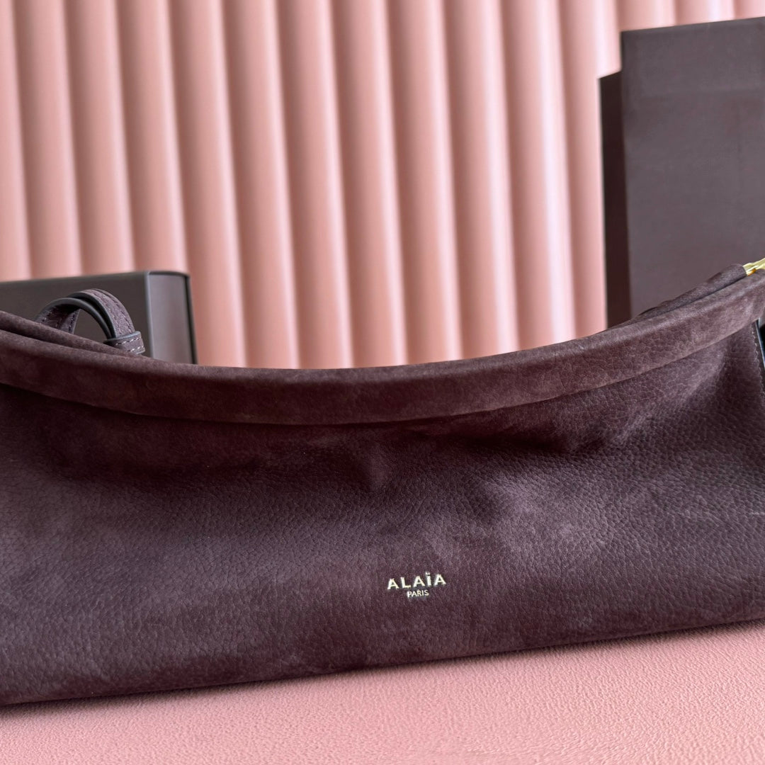 ALAIA 26S LE CLICK BAG 30 IN DARK BROWN GRAINED CALFSKIN