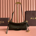 ALAIA 26S LE CLICK BAG 25 IN DARK MOSS GREEN GRAINED CALFSKIN