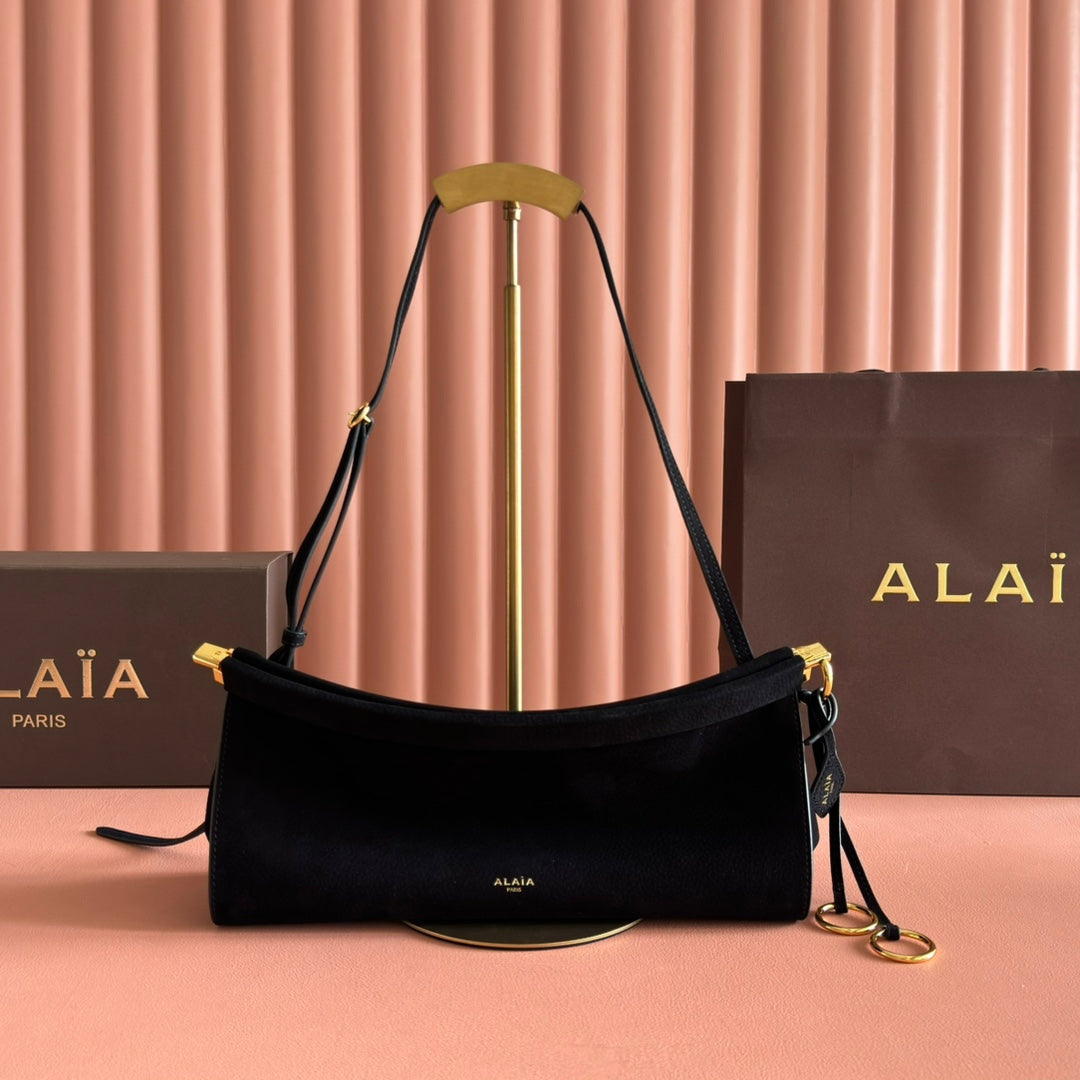 ALAIA 26S LE CLICK BAG 30 IN BLACK GRAINED CALFSKIN