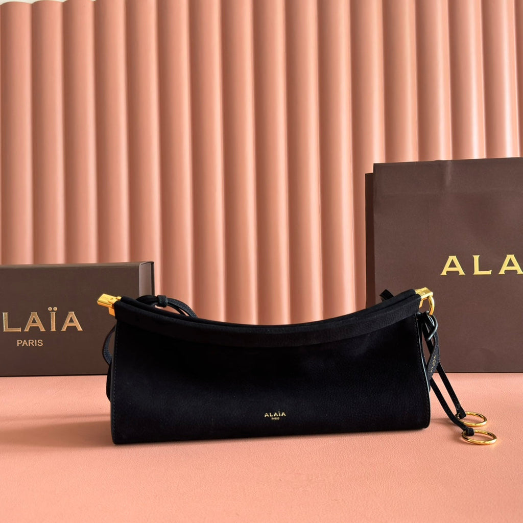 ALAIA 26S LE CLICK BAG 30 IN BLACK GRAINED CALFSKIN