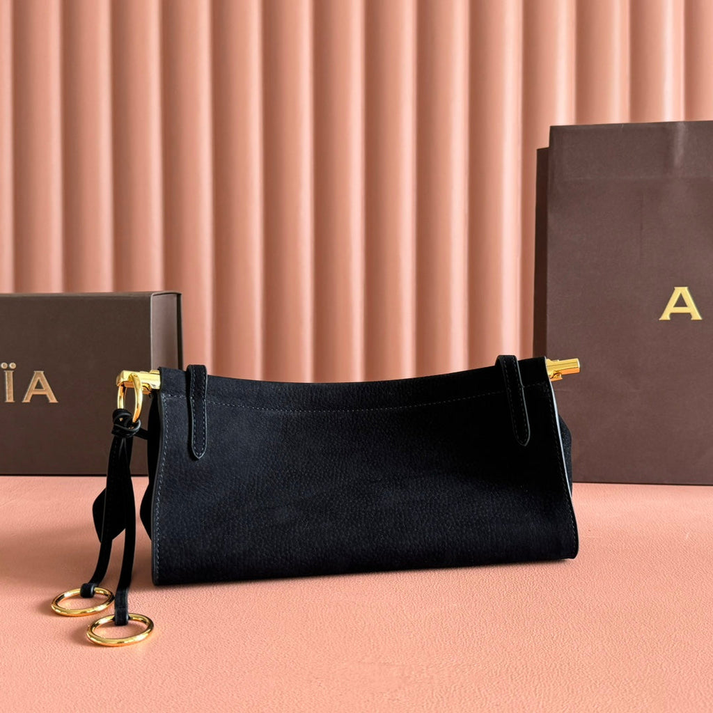 ALAIA 26S LE CLICK BAG 25 IN BLACK GRAINED CALFSKIN