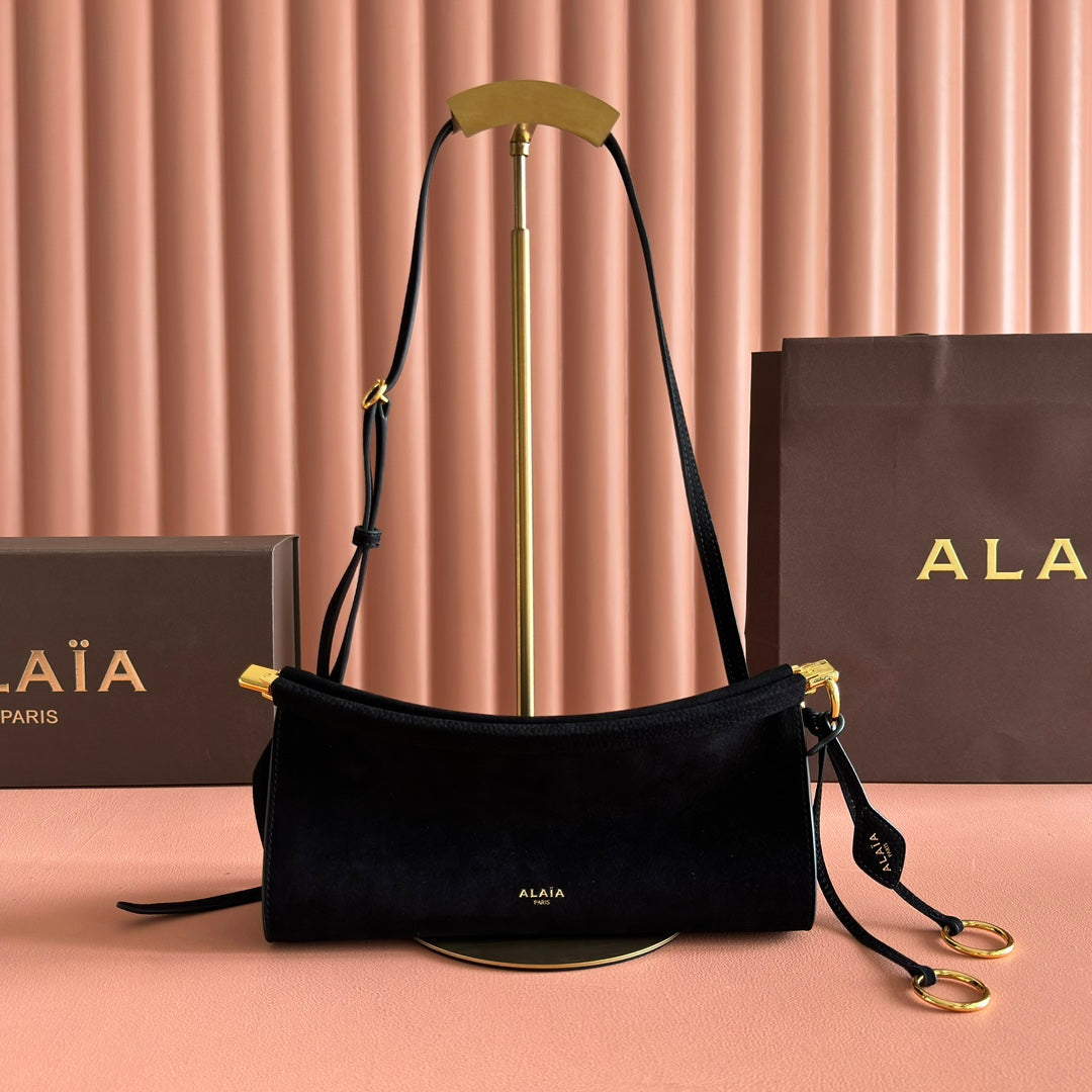 ALAIA 26S LE CLICK BAG 25 IN BLACK GRAINED CALFSKIN