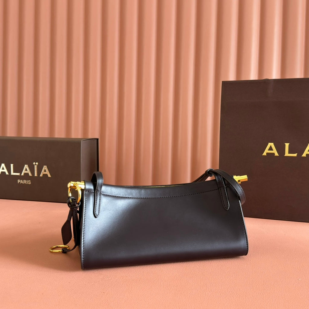 ALAIA 26S LE CLICK BAG 25 IN BROWN NEAR BLACK CALFSKIN