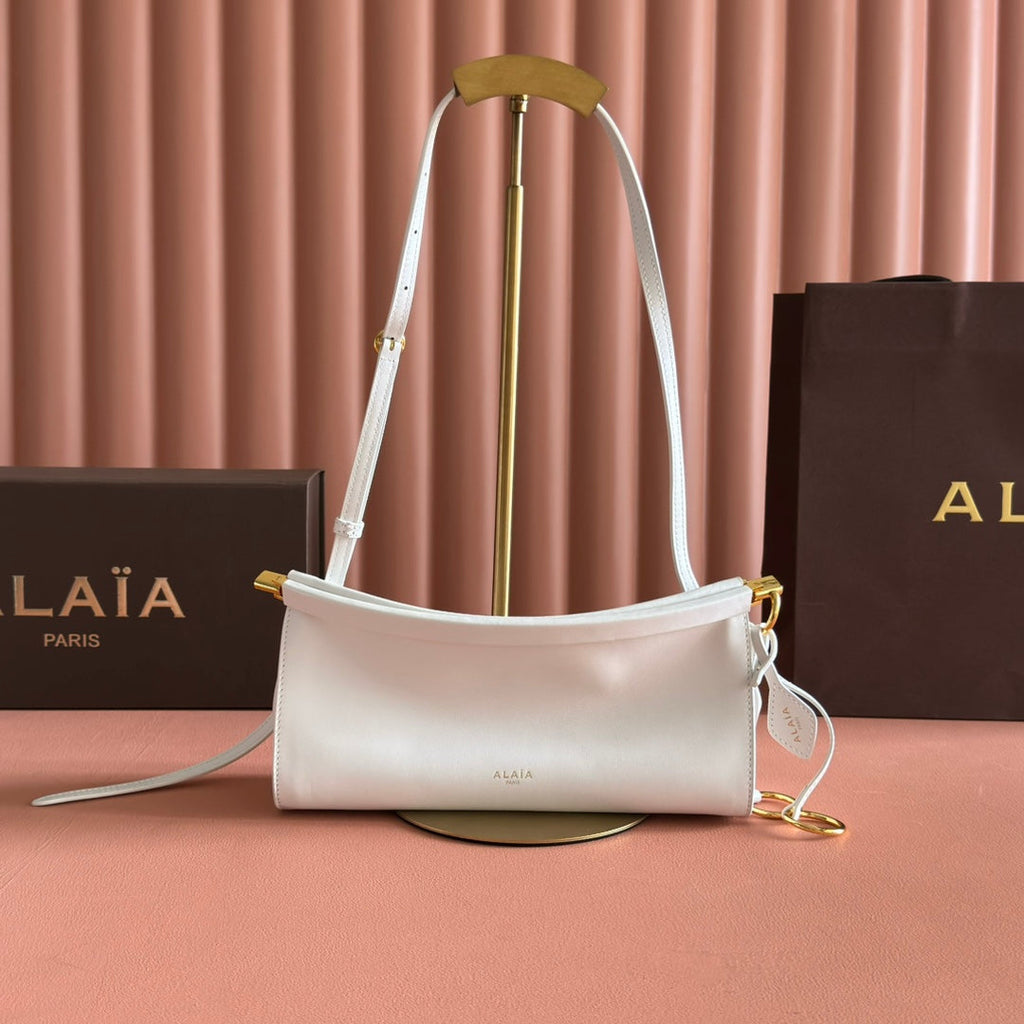 ALAIA 26S LE CLICK BAG 25 IN WHITE CALFSKIN