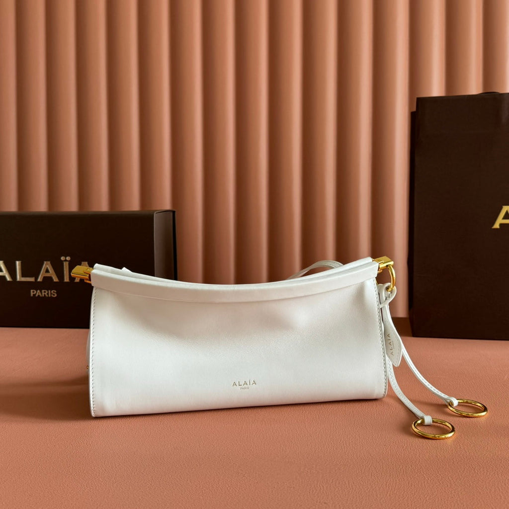 ALAIA 26S LE CLICK BAG 25 IN WHITE CALFSKIN