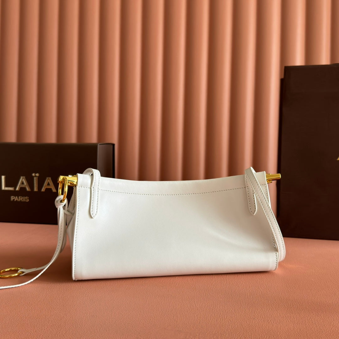 ALAIA 26S LE CLICK BAG 25 IN WHITE CALFSKIN